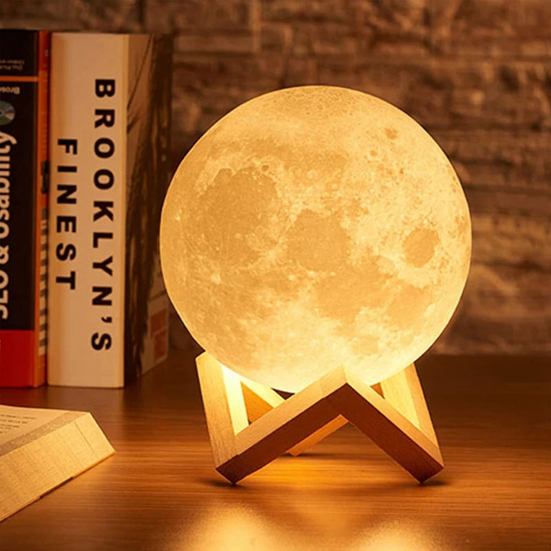 Glow Moon Lamp 🌕 Touch-Control LED Light for Bedroom Vibes