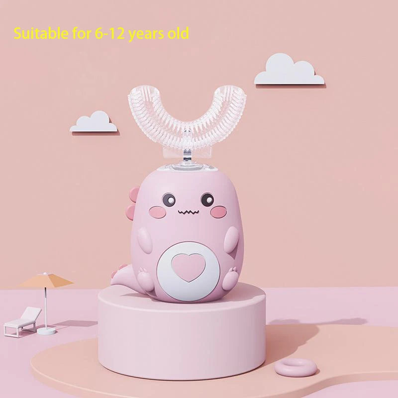Children 360° U-Shaped Smart Toothbrush – Rechargeable Cartoon Design