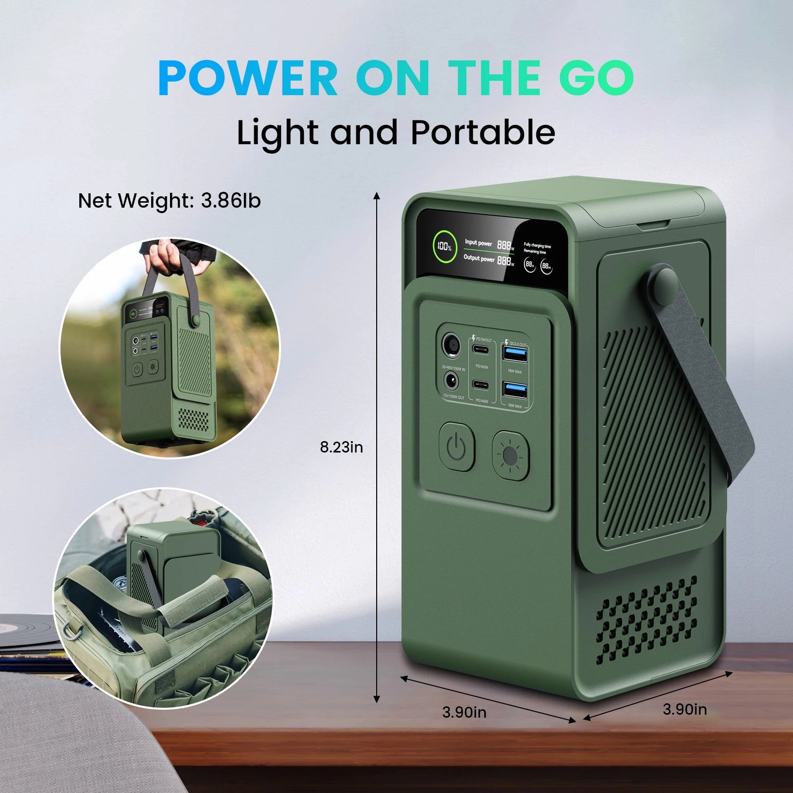 200W Solar Power Station – Portable Rechargeable Generator (LiFePO4 Battery | 1-Year Warranty)